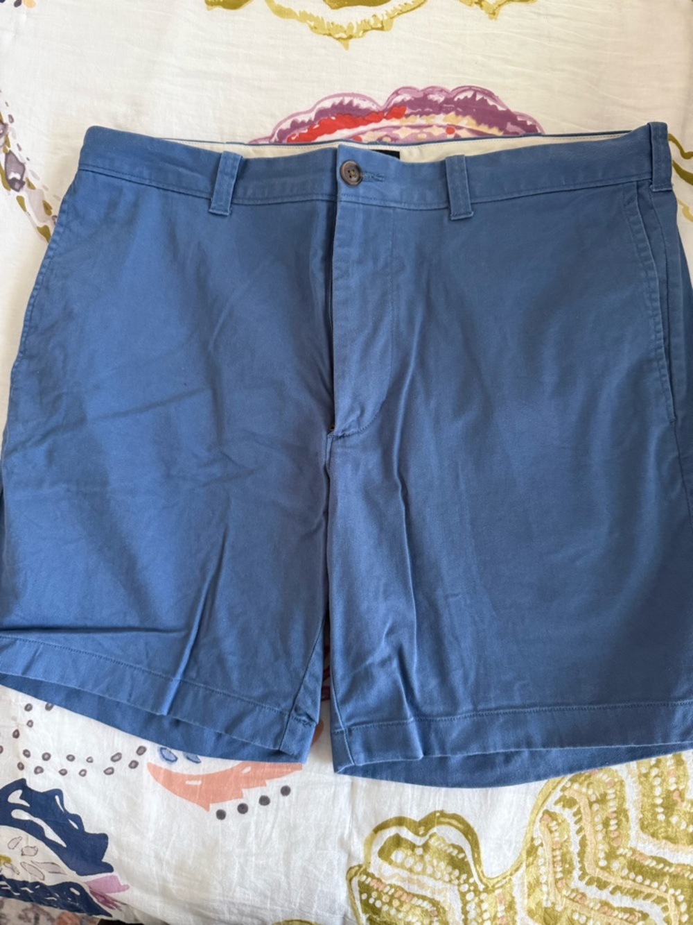 J. Crew Navy Blue Flat-Front Chino Shorts